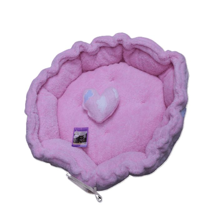 Coco Kindi Cloud Pattern Pink Color Washable Pumpkin Fur Bed With Heart Shape Toy Size 3 90Cm