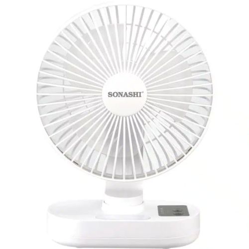 Sonashi 8 Inch Rechargeable Fan White - SRF-804