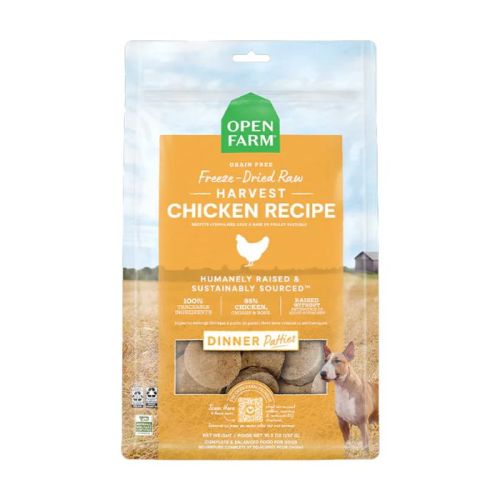 Open Farm Freeze Dried Raw Harvest Chicken Patties Dry Dog Food - 297G