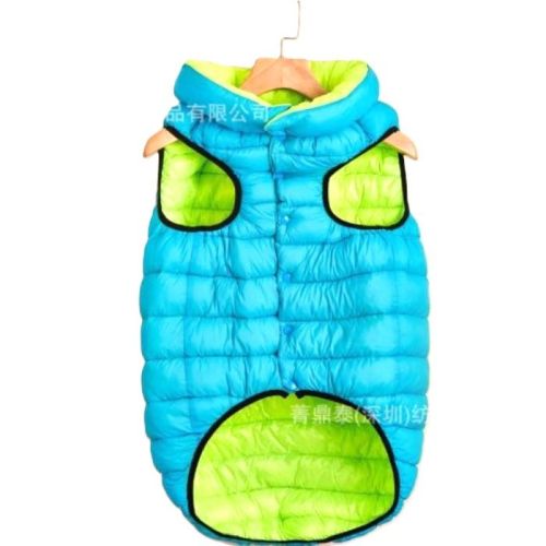 Pets Club Dog Winter Reversible Warm Coat Jacket Wind Proof Blue - Large