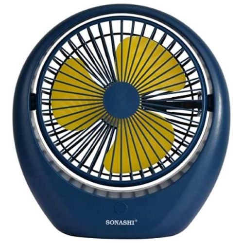 Sonashi 6 Inch Rechargeable Fan, Blue - SRF-106