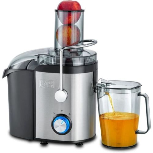 Black & Decker 800W 1.7L Stainless Steel XL Juicer Extractor With Juice Collector Silver & Black Je800-B5