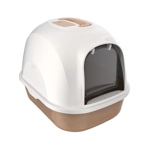Cozy Paws Hooded Cat Litter Box with Swing Door & Handle, 53×41×41 cm, Brown