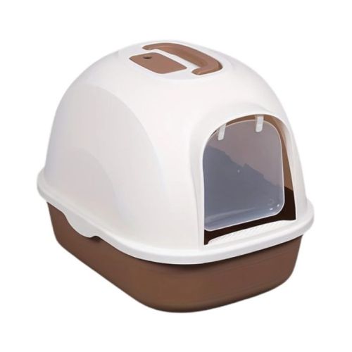 Cozy Paws Hooded Cat Litter Box with Swing Door & Handle, 53×41×41 cm, Coffee