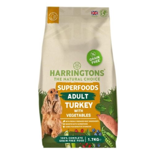 Harringtons Superfoods Turkey with Vegetables Adult Dry Dog Food 1.7Kg