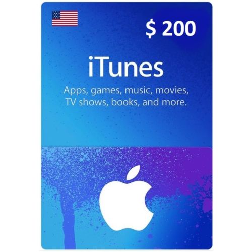 $200 USA Apple iTunes Gift Card (Instant E-mail Delivery)