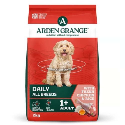 Arden Grange Daily All Breeds Adult Fresh Chicken & Rice Dry Dog Food 2Kg