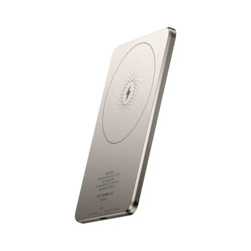 Powerology Ultra-Thin, 5000mAh MagSafe Power Bank- Titanium