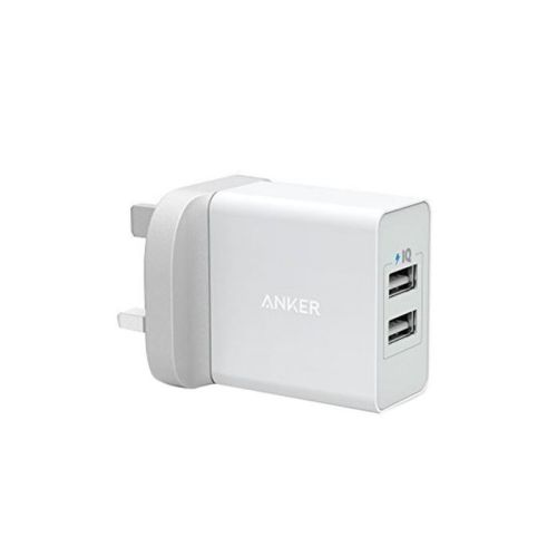 24W 2-Port USB Charger UK White with Offline Packaging V3-(A2021K21)