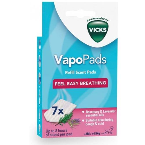 Vicks Vapopads For Easy Breathing; Suitable During Cough & Cold - Rosemary & Lavender VBR 7EV1