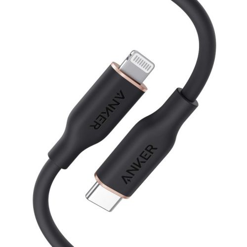 Anker Type C to Lightning 100W PowerLine III Flow USB-C With Lightning Connector 6 Feet, Black - AN.A8663H11.BK