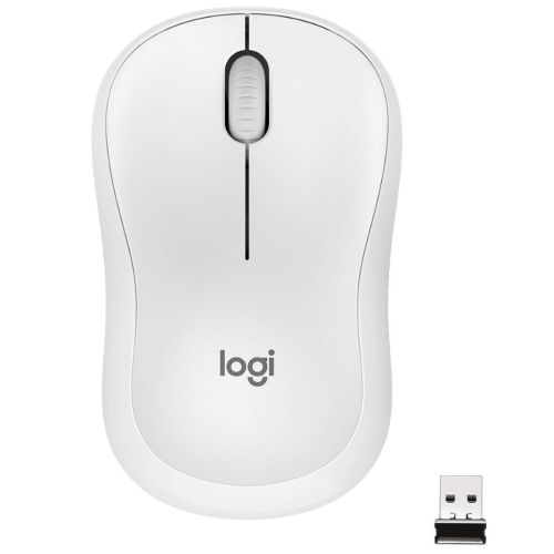 Logitech M221 Wireless Mouse, Silent Buttons, 2.4 GHz with USB Mini Receiver Offwhite