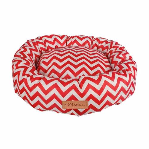 M-Pets Tasmania Round Cushion Red-White
