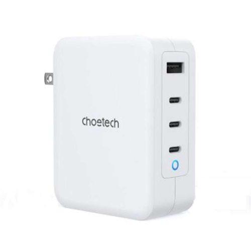 Choetech Pd 130w Gan 4-port Wall Charger (White)-(Pd6001-uk-wh)