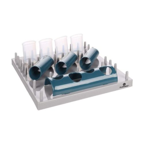 Flamingo Puzzle Feeder Fumbo Interactive Cat Toy Grey-Blue 26x20cm