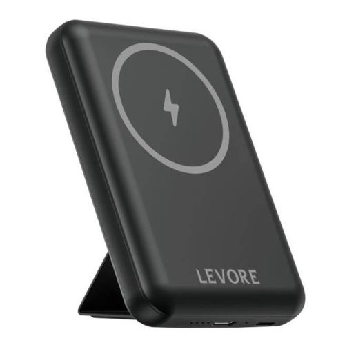 Levori 5000mah Wireless Magnetic Magsafe 15 Watt Power Bank, Black - LP411-BK
