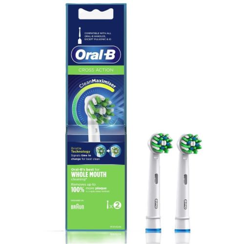 Braun Oral-B EB50-2 Cross Action Replacement Brush Heads, Compatible With All Oral-B Rechargeable Handles