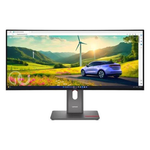 Lenovo Think Vision 34inch WQHD 3440X1440 Curved Monitor, 120Hz, Anti-glare, USB-C, HDMI, DP, RJ45, Adjustable - 64ADGAT1UK
