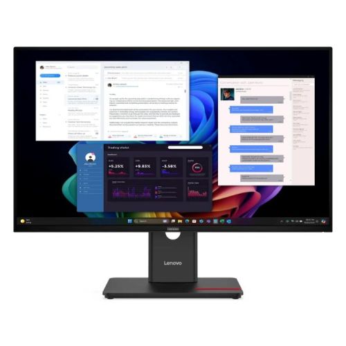 Lenovo Think Vision 27inch UHD 3840X2160 Monitor, Anti-glare, USB-C, HDMI, DP, RJ45, Adjustable - 64AFGAT2UK