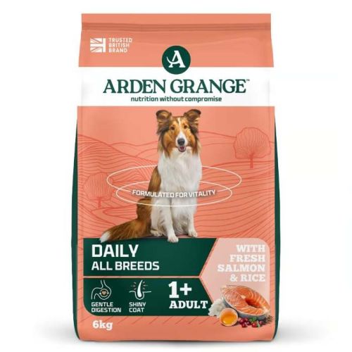 Arden Grange Daily All Breeds Adult Salmon & Rice Dry Dog Food 6Kg