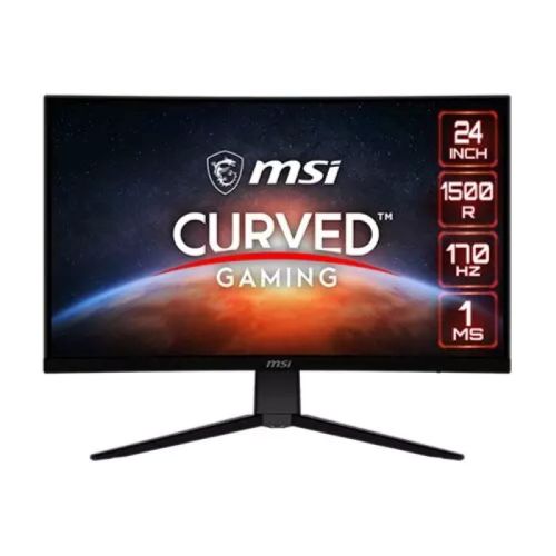 MSI G242C 24inch FHD 1920X1080 Curved Gaming Monitor, 170Hz, Anti-glare, 1ms, DP, HDMI, Tilt Adjustable Stand, Black - 9S6-3BB31H-009
