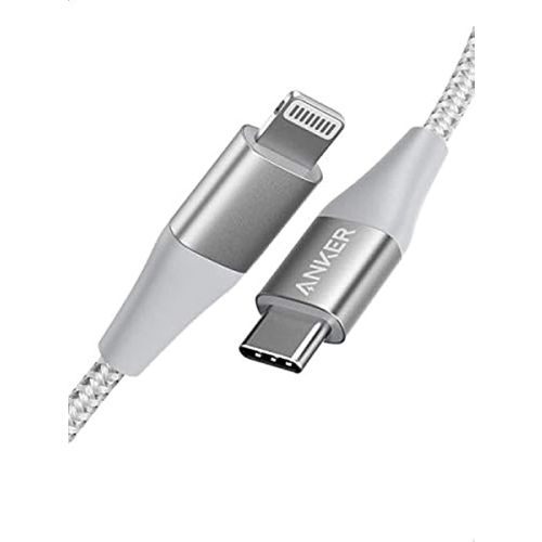 Anker USB C to Lightning Cable [3ft MFi Certified] Powerline II for iPhone 13 13 Pro 12 Pro Max 12 11 X XS XR 8 Plus, AirPods Pro, Supports Power Delivery-(Silver)-(A8652H41)