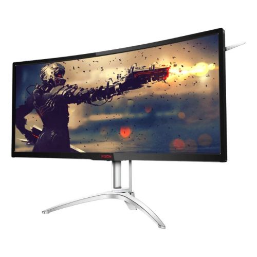 AOC 35inch Curved UltraWide Gaming Monitor, 2560X1080 Resolution, 200Hz, 4ms, FreeSync Premium, HDMI, DP, Adjustable Stand, Black & Silver - AG352QCX