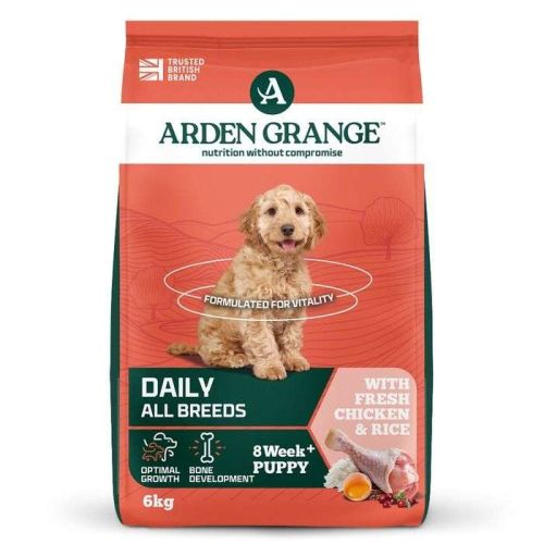 Arden Grange Daily All Breeds Puppy with Fresh Chicken & Rice Dry Dog Food 6Kg