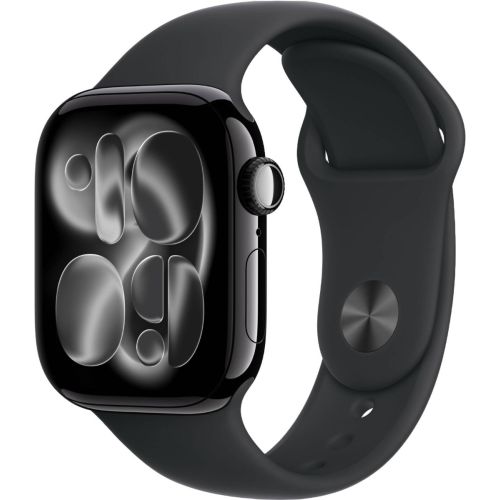 Apple Watch Series 11, GPS, 42mm, Jet Black Aluminum Case with Black Sport Band - S/M
