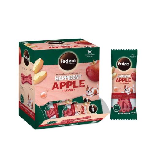 Fedem Happident Regular Dog Treat Apple Flavour 20g x 48pcs
