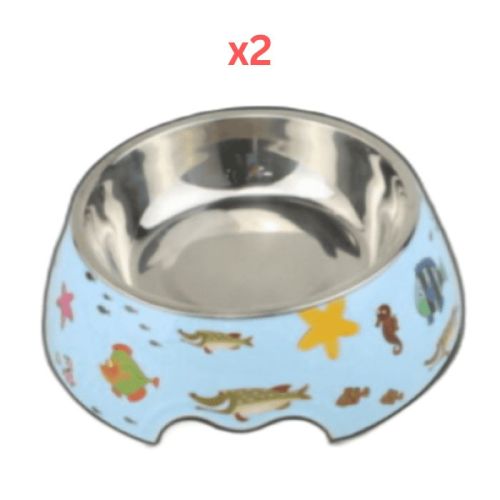 Cozy Paws Single Melamine Bowl Blue Star - 14X17.5X6Cm (Pack of 2)