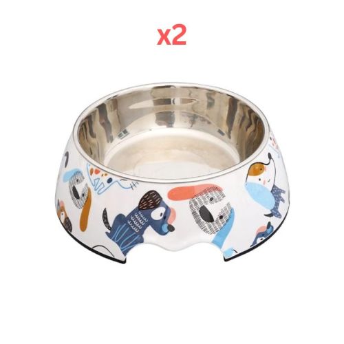 Cozy Paws Single Melamine Bowl White Animal - 14X17.5X6Cm (Pack of 2)