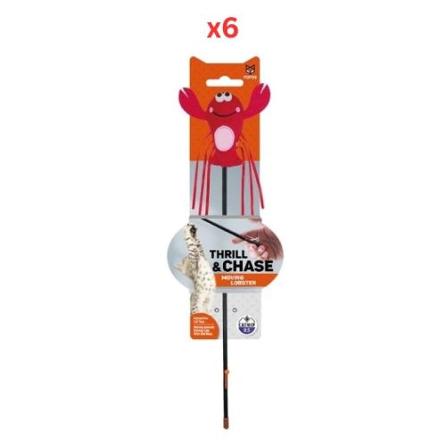 FOFOS Moving Lobster Cat Wand Cat Toy (Pack of 6)