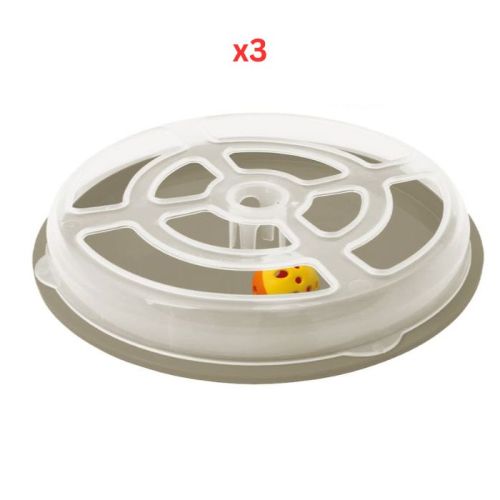 Georplast Vertigo Interactive Cat Toy - Beige (Pack Of 3)