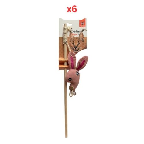 FOFOS Bunny Cat Wand Cat Toy (Pack Of 6)