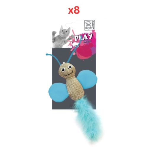 M-Pets Butterfly Cat Toy Assorted Colors (Pack Of 8)