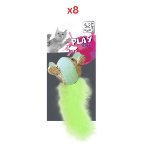 M-Pets Mouse Cat Toy Assorted Colors (Pack Of 8)