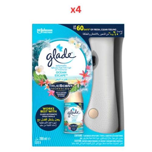 Glade Automatic Spray Holder Baccarat Ocean Escape Pack Of 4