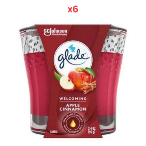 Glade Candle Apple & Cinnamon 3.4Oz Pack Of 6