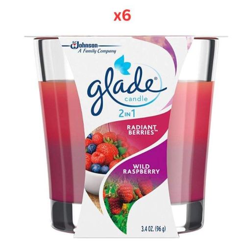 Glade Candle 2In1 Red Berries & Wild Raspberry 3.4Oz Pack Of 6