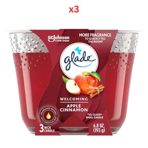 Glade Welcoming Apple Cinnamon Candle 193G Pack Of 3