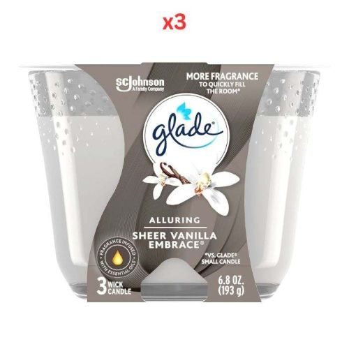 Glade Alluring Sheer Vanilla Embrace Candle 193G Pack Of 3