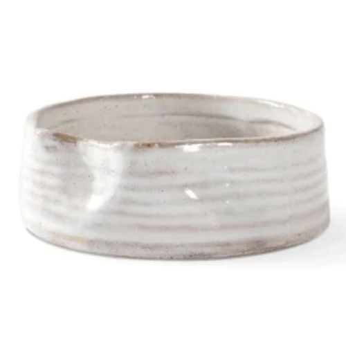 Pet Shop By Fringe Studio Ribbed Stoneware Ribbed Bowl - White 13X4cm
