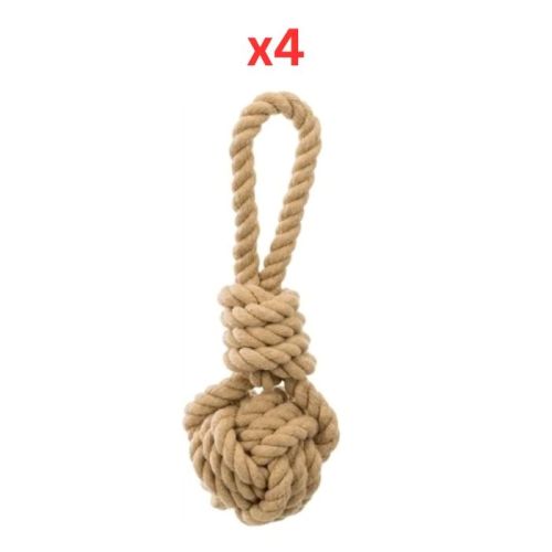 Trixie Be Nordic Playing Rope With Woven-in Ball Toy For Dogs Brown 7X20cm (Pack of 4)