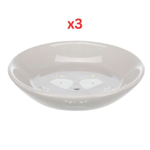Trixie Junior Ceramic Bowl For Dogs Grey 200ml (Pack of 3)