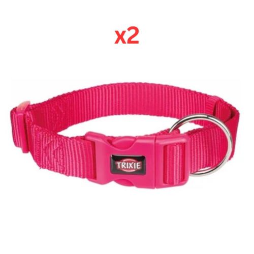 Trixie Premium Collar for Dogs Fuchsia - Medium-Large (Pack of 2)
