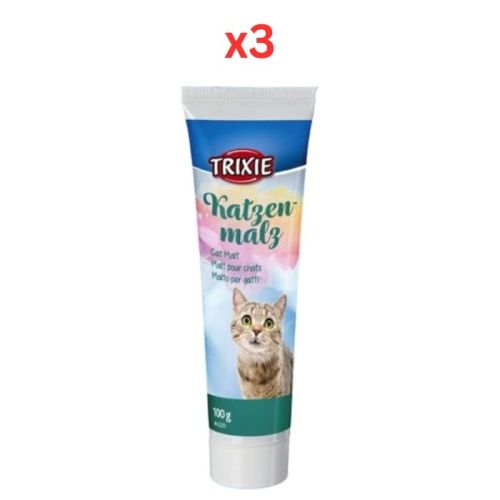 Trixie Cat Malt Paste for Hairball Support for Cats 100G (Pack of 3)