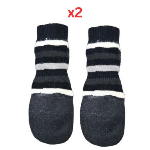 Trixie Sock with Rubber Coating for Dogs Grey - M-L (Pack of 2)