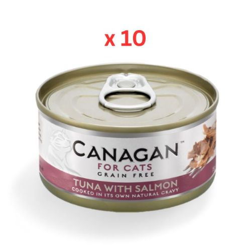 Canagan Tuna with Salmon Wet Cat Food 75g Tin (Pack Of 10)