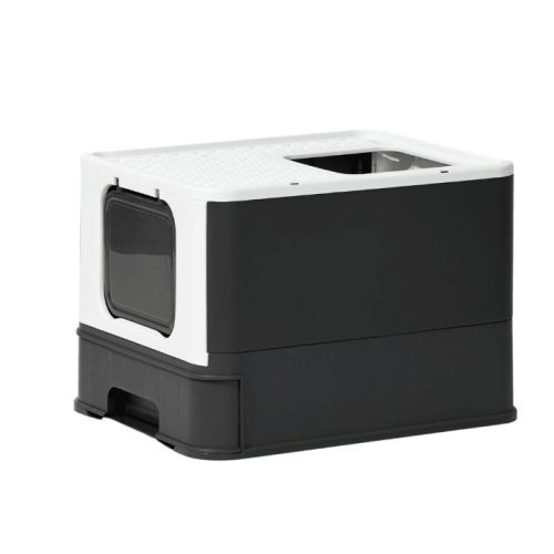 Pakeway Foldable Cat Litter Box With Cat Litter Scoop Black - 52.5X41X37.5cm